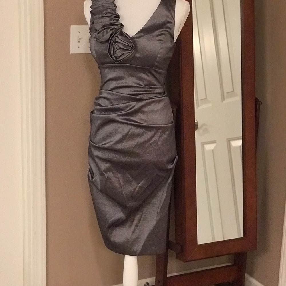 Betsy &Adam,ruffled cocktail/party dress